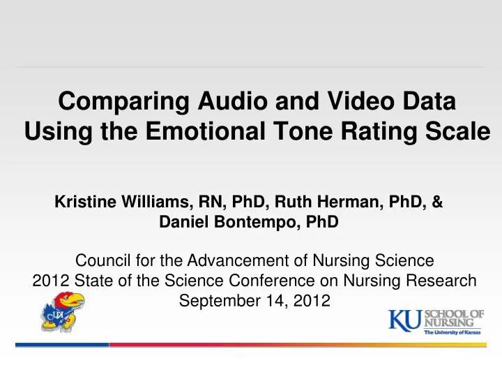 comparing audio and video data using the emotional tone rating scale