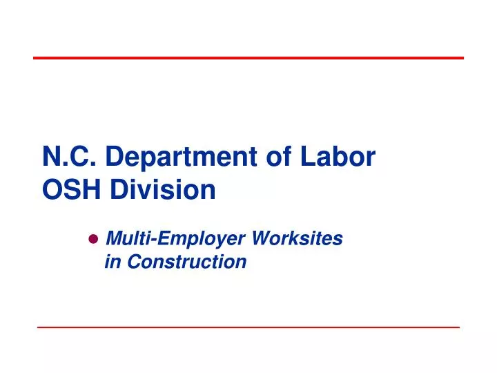 n c department of labor osh division