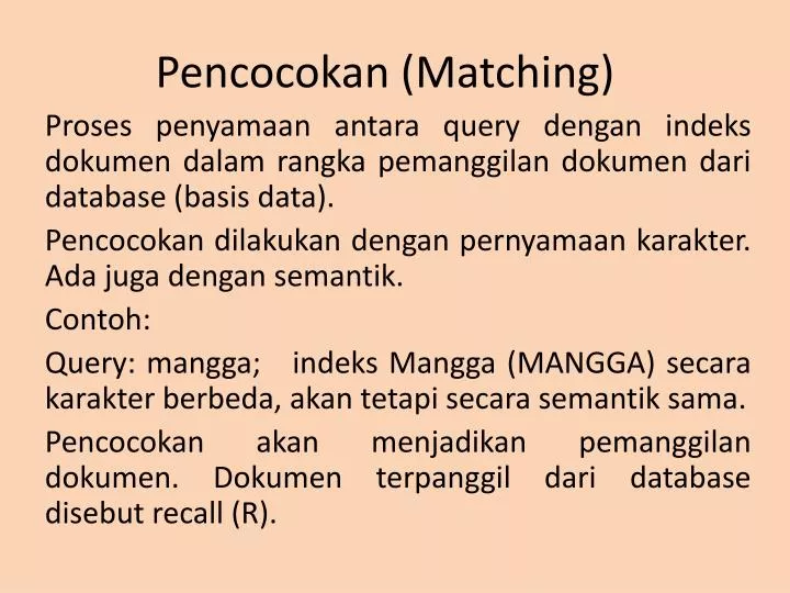 pencocokan matching