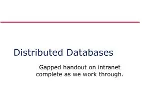 Distributed Databases
