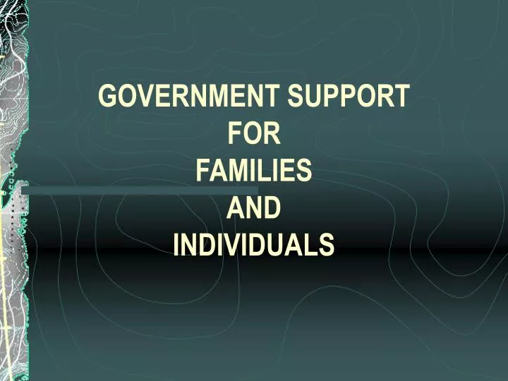 government support for families and individuals