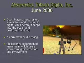 Dimenxian, Tabula Digita, Inc. June 2006