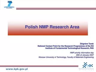 Polish NMP Research Area