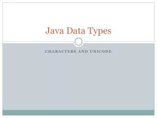 Java Data Types