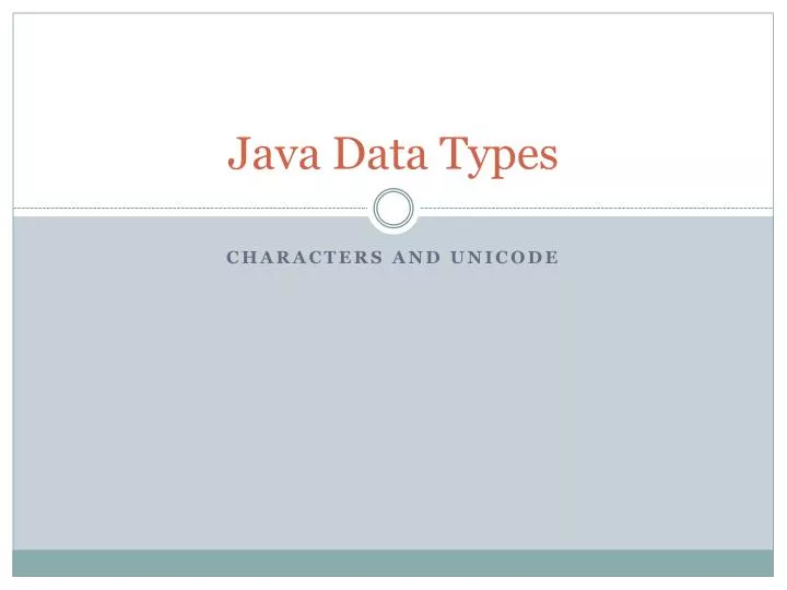 java data types