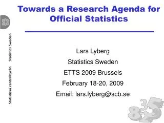 Towards a Research Agenda for Official Statistics