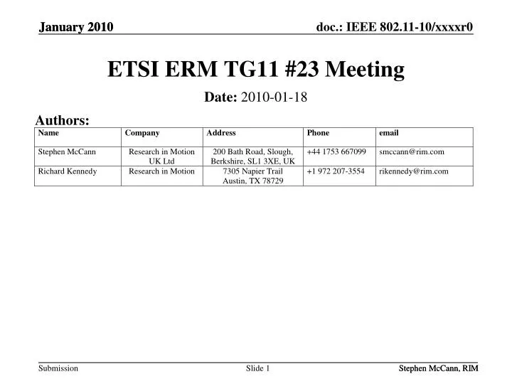 etsi erm tg11 23 meeting