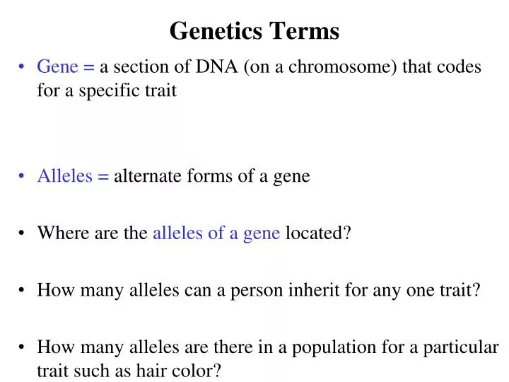genetics terms