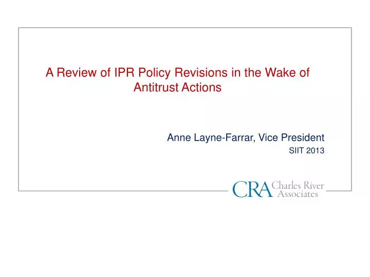 a review of ipr policy revisions in the wake of antitrust actions