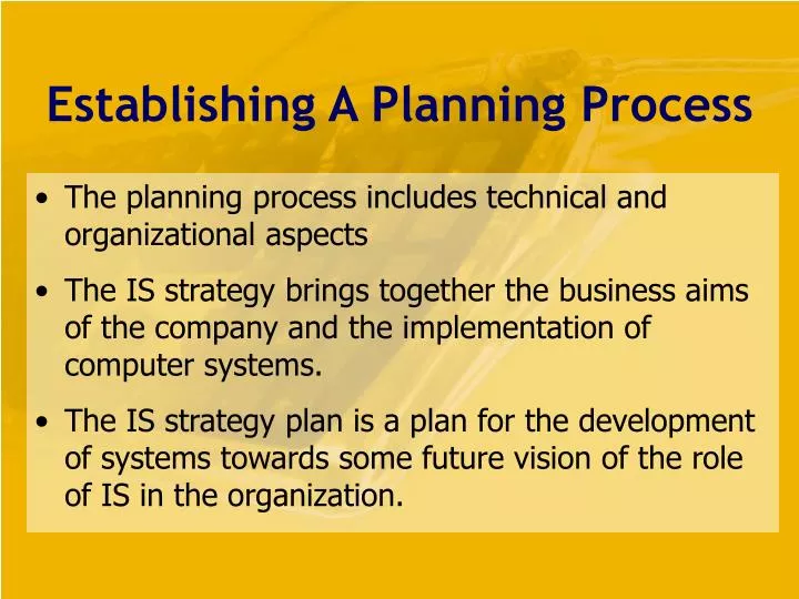 establishing a planning process