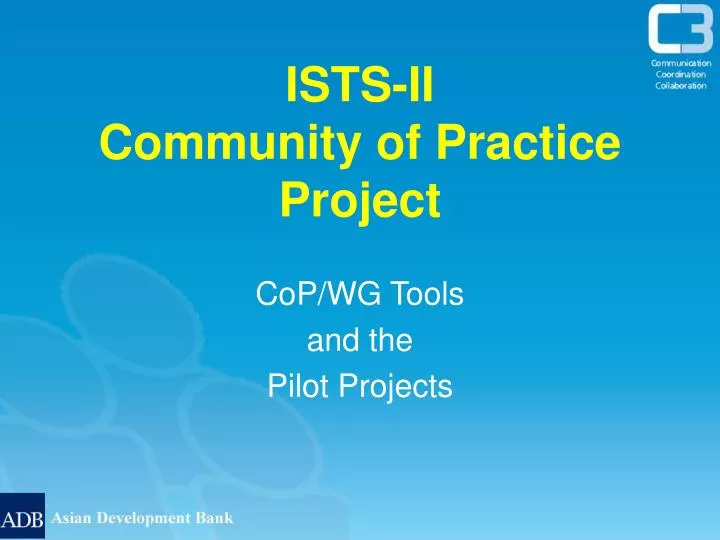 ists ii community of practice project