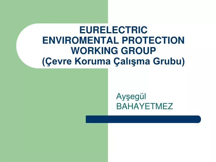 eurelectric enviromental protection working group evre koruma al ma grubu