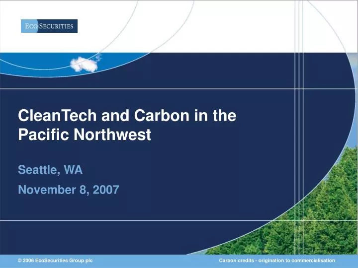 cleantech and carbon in the pacific northwest
