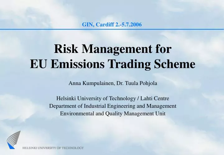 risk management for eu emissions trading scheme