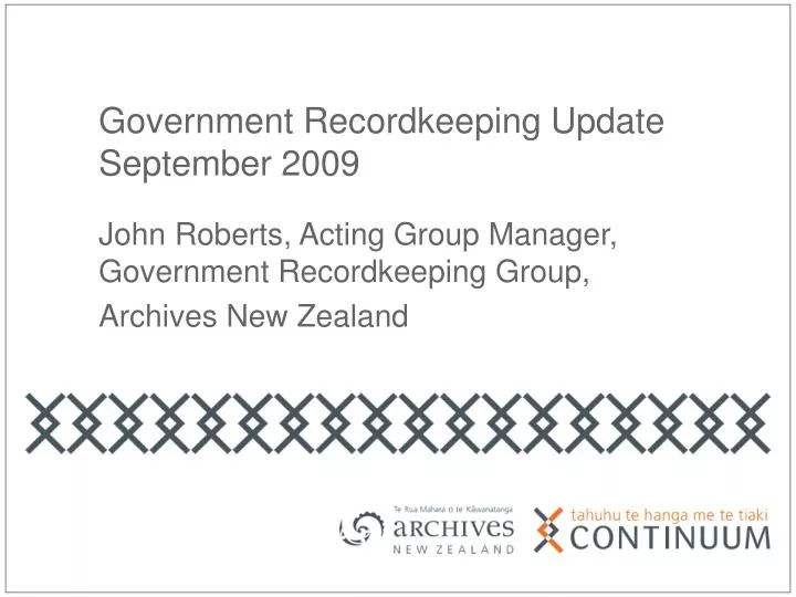 john roberts acting group manager government recordkeeping group archives new zealand