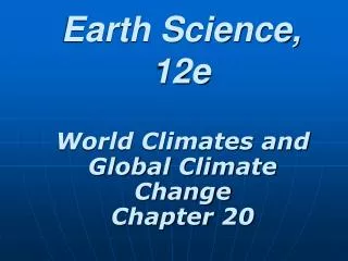 Earth Science, 12e