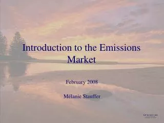 Introduction to the Emissions Market