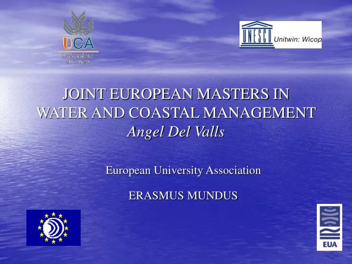joint european masters in water and coastal management angel del valls