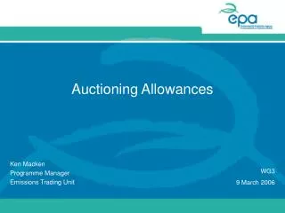 Auctioning Allowances