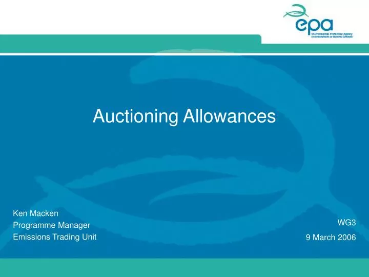 auctioning allowances