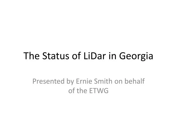 the status of lidar in georgia