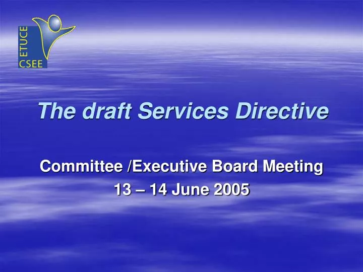 the draft services directive
