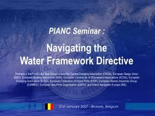 PIANC Seminar : Navigating the Water Framework Directive