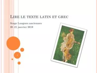 lire le texte latin et grec