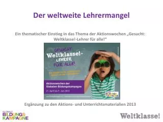 der weltweite lehrermangel