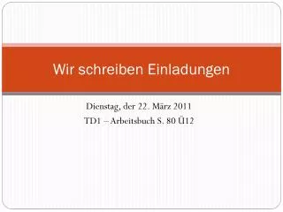 wir schreiben einladungen