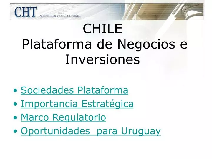 chile plataforma de negocios e inversiones