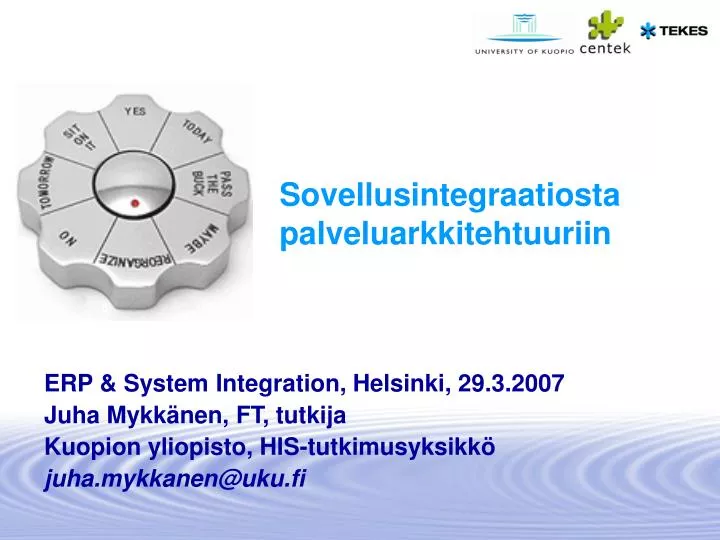 sovellusintegraatiosta palveluarkkitehtuuriin