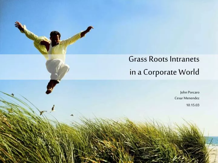grass roots intranets in a corporate world