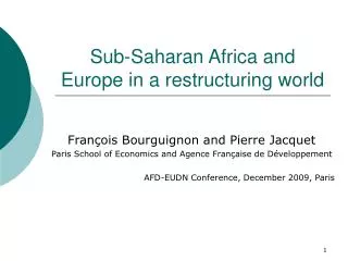 Sub-Saharan Africa and Europe in a restructuring world