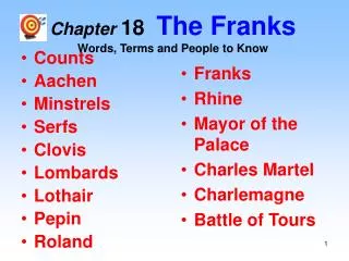 Chapter 18 The Franks Words, Terms and People to Know