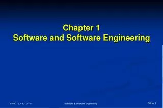 Chapter 1 Software and Software Engineering
