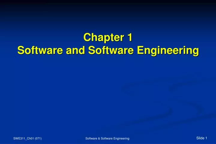 chapter 1 software and software engineering
