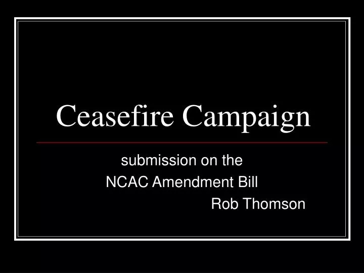 ceasefire campaign