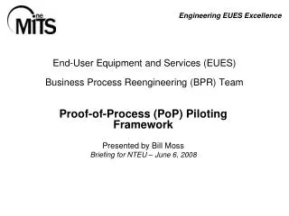 End-User Equipment and Services (EUES) Business Process Reengineering (BPR) Team