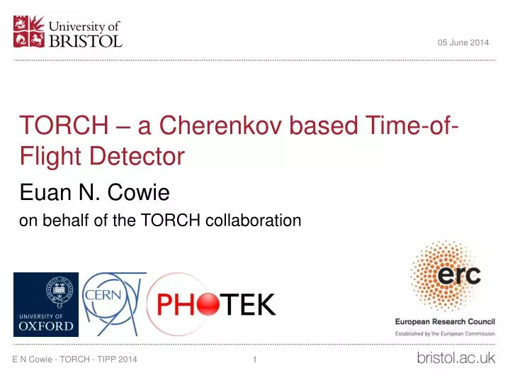torch a cherenkov based time of flight detector