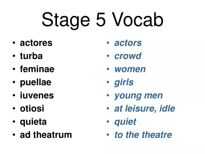 stage 5 vocab