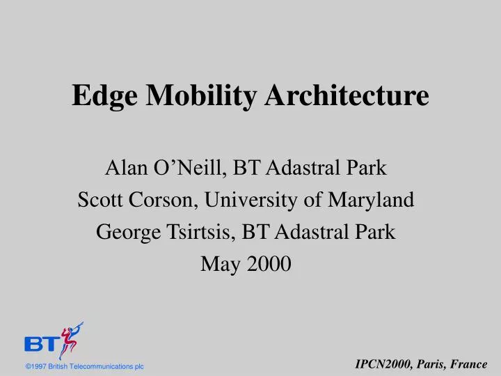 edge mobility architecture