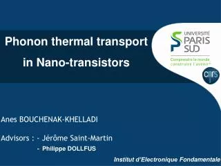 Phonon thermal transport in N ano-transistors
