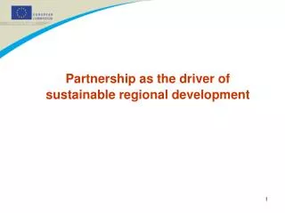 Partnership as the driver of sustainable regional development