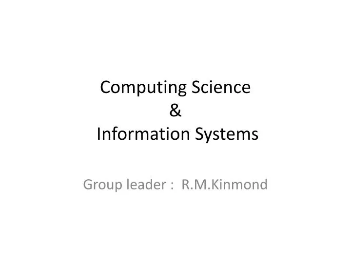 computing science information systems