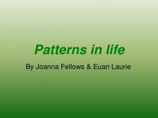 Patterns in life