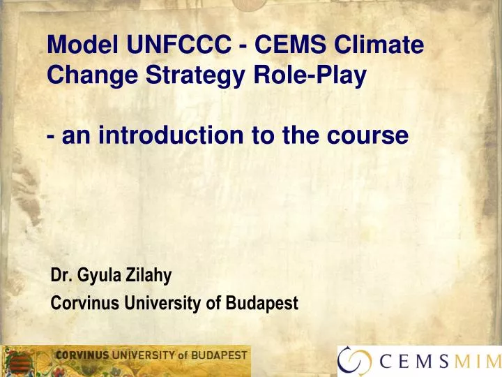 model unfccc cems climate change strategy role play an introduction to the course