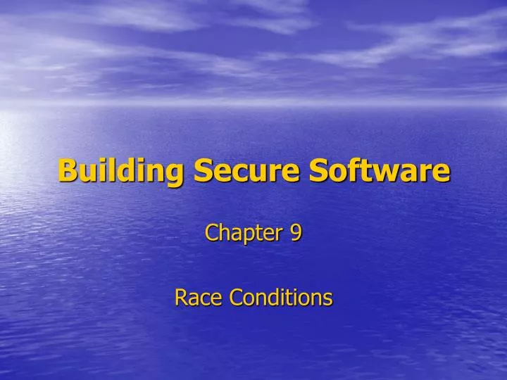 building secure software