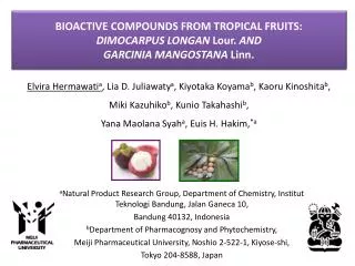 BIOACTIVE COMPOUNDS FROM TROPICAL FRUITS: DIMOCARPUS LONGAN Lour. AND