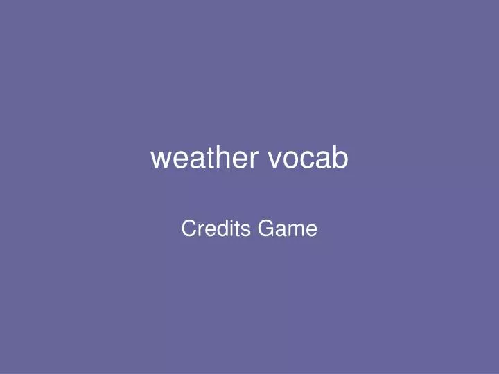 weather vocab